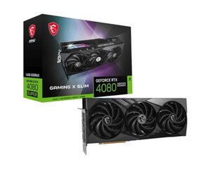 MSI GeForce RTX 4080 Super Gaming X Slim (RTX4080SUPGAMXSLIM16G) цена и информация | Видеокарты (GPU) | 220.lv