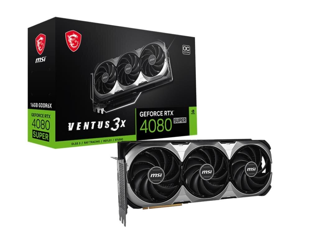 MSI GeForce RTX 4080 Super Ventus 3X OC (4080SUPVENTUS16G3XOC) цена и информация | Videokartes (GPU) | 220.lv