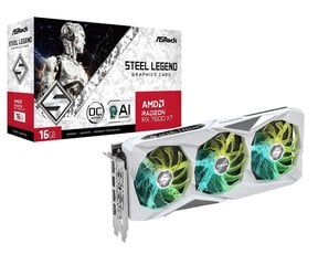 ASRock AMD Radeon RX 7600 XT Steel Legend OC (RX7600XT SL 16GO) цена и информация | Видеокарты (GPU) | 220.lv