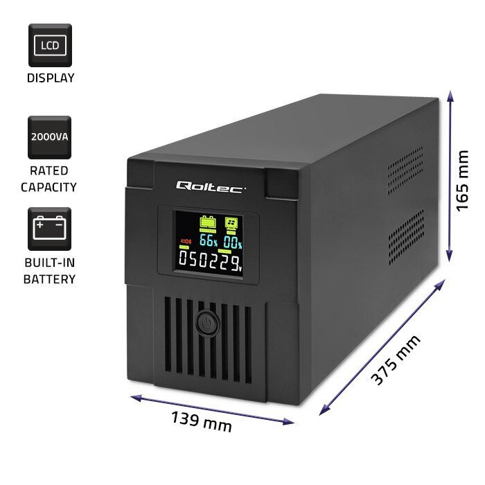 Qoltec 53771 cena un informācija | UPS- Nepārtrauktās barošanas bloki | 220.lv