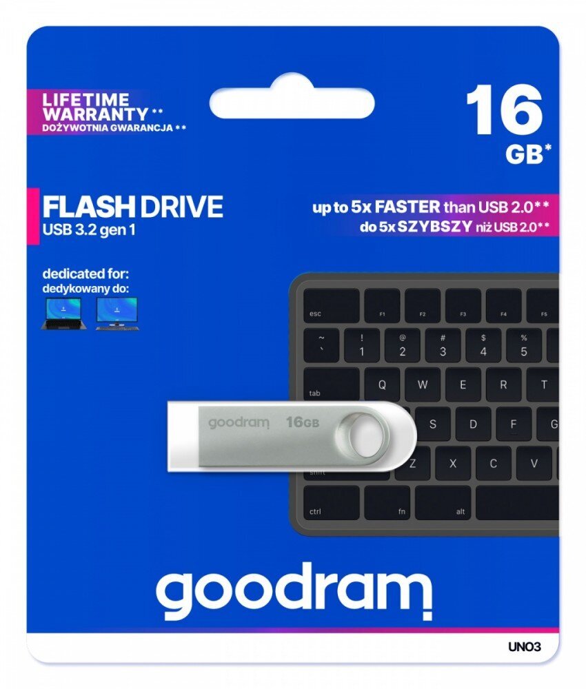 Goodram UNO3-0160S0R11 цена и информация | USB Atmiņas kartes | 220.lv