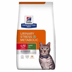 Hill's Prescription Diet Feline c/d Urinary Stress + Metabolic kaķiem ar urīnceļu problēmām, ar vistu, 8 kg cena un informācija | Sausā barība kaķiem | 220.lv