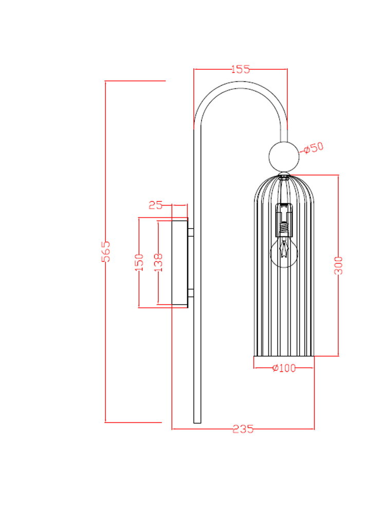 Light Prestige sienas lampa Piega, dzintara krāsas цена и информация | Sienas lampas | 220.lv