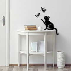 Cat Butterflies vinila uzlīme sienām cena un informācija | Dekoratīvās uzlīmes | 220.lv