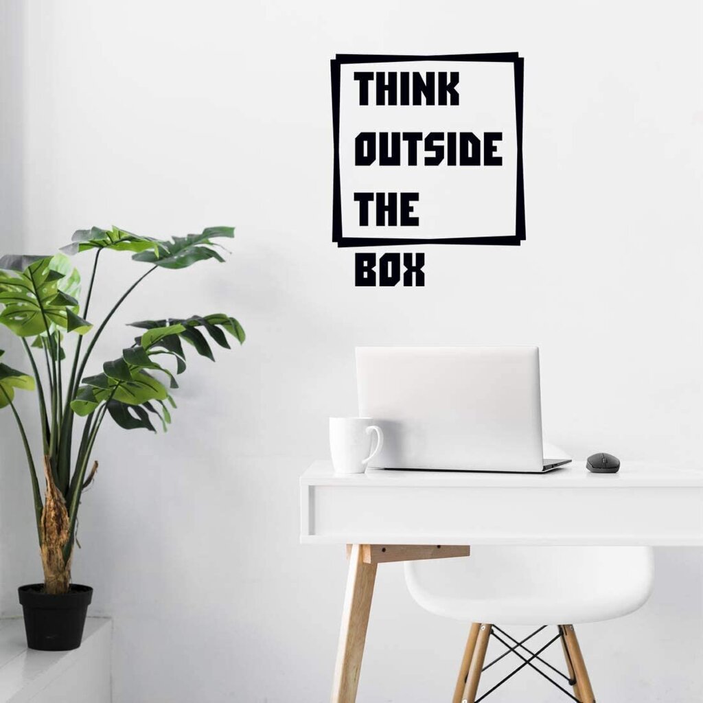 Think Outside The Box Vinila motivējoša, iedvesmojoša citātu sienas uzlīme cena un informācija | Dekoratīvās uzlīmes | 220.lv