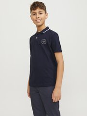 Детская футболка- поло Jack & Jones, тёмно-синий /бирюзовый цена и информация | Рубашки для мальчиков | 220.lv