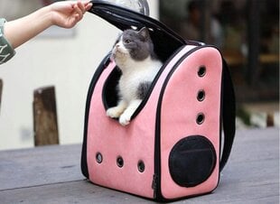 Suņu vai kaķu pārnēsātājs, tumši rozā krāsā цена и информация | Переноски, сумки | 220.lv