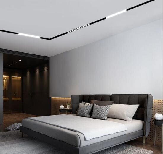 LED Magnētiskais sliežu gaismeklis 12W, 3000K - silti balts, 1200lm cena un informācija | Sliežu apgaismojuma sistēmas | 220.lv