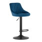 Krēsls - tumši zils samts / melna pamatne x 2 cena un informācija | Virtuves un ēdamistabas krēsli | 220.lv