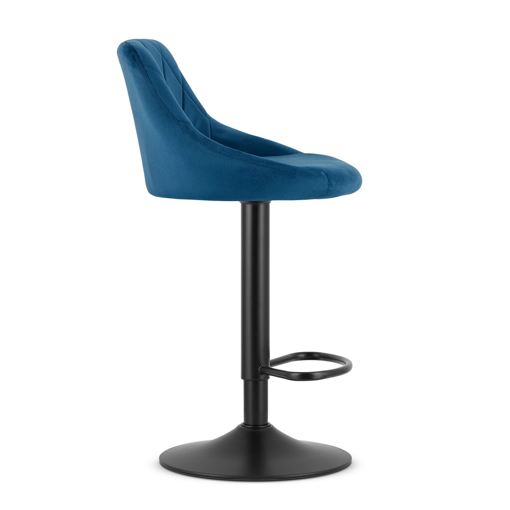 Krēsls - tumši zils samts / melna pamatne x 2 цена и информация | Virtuves un ēdamistabas krēsli | 220.lv