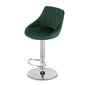 Bāra krēsli - zaļš samts / hroma pamatne x 2 gab. cena un informācija | Virtuves un ēdamistabas krēsli | 220.lv