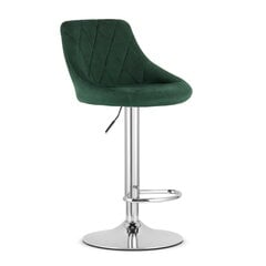 Барные стулья - зеленый бархат / хромированное основание x 2 шт. цена и информация | Стулья для кухни и столовой | 220.lv