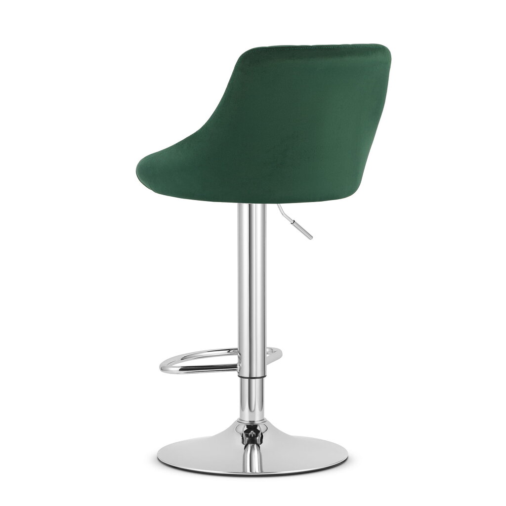 Bāra krēsli - zaļš samts / hroma pamatne x 2 gab. cena un informācija | Virtuves un ēdamistabas krēsli | 220.lv