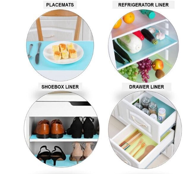 Ūdensnecaurlaidīgi ledusskapja paklājiņi - 4 gab. cena un informācija | Virtuves piederumi | 220.lv
