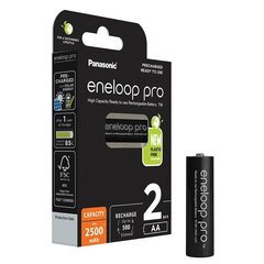 Panasonic Eneloop Pro AA 2500mAh rechargeable - 2 pcs цена и информация | Аккумуляторы для фотокамер | 220.lv