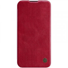 Nillkin Qin Pro atvēramais maciņš sarkans iPhone 14 cena un informācija | Telefonu vāciņi, maciņi | 220.lv
