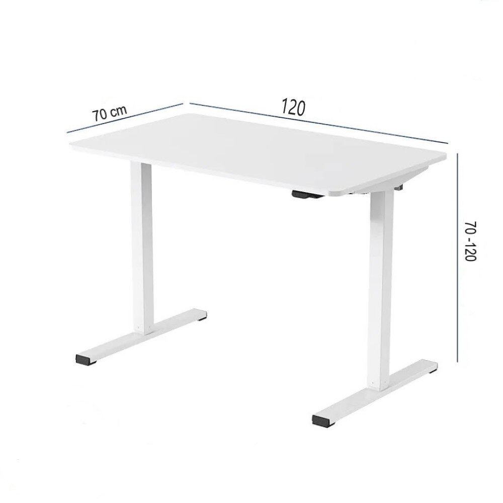 ErgoLab H-regulējams galds, balts, 120x70 cm cena un informācija | Datorgaldi, rakstāmgaldi, biroja galdi | 220.lv