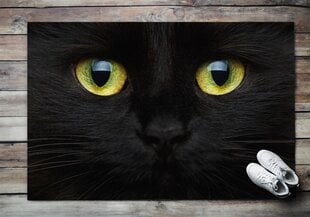 Durvju paklājs Melns Kaķis, 150x100 cm cena un informācija | Kājslauķi | 220.lv