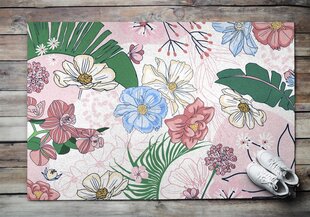 Durvju paklājs Krāsainie Ziedi, 150x100 cm cena un informācija | Kājslauķi | 220.lv
