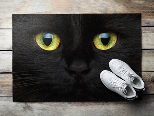Durvju paklājs Melns Kaķis, 90x60 cm цена и информация | Придверные коврики | 220.lv