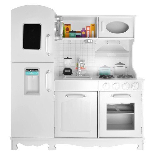 Koka virtuvīte ar piederumiem bērniem Kruzzel, balta, 22112, 98x92.5x30 cm цена и информация | Rotaļlietas meitenēm | 220.lv