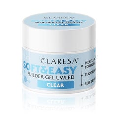 claresa строительный гель soft&easy gel прозрачный 90 г цена и информация | Лаки для ногтей, укрепители | 220.lv