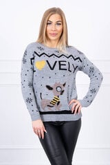 Ziemassvētku džemperis sievietēm 21074, pelēks cena un informācija | Sieviešu džemperi | 220.lv