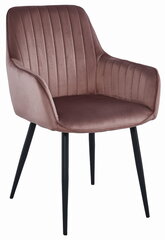 Krēsls - rozā samts / melnas kājas x 1 gab. cena un informācija | Virtuves un ēdamistabas krēsli | 220.lv