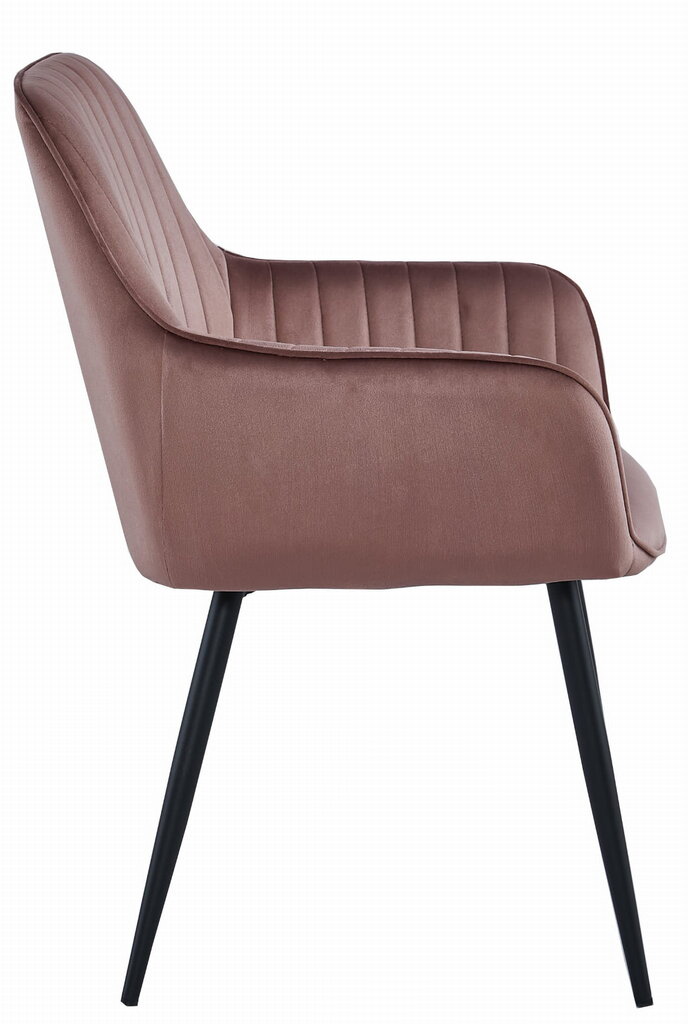 Krēsls - rozā samts / melnas kājas x 1 gab. цена и информация | Virtuves un ēdamistabas krēsli | 220.lv