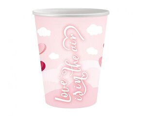 Стаканчики бумажные «Любовь в воздухе», розовый цвет 6 шт., 250 мл цена и информация | Праздничная одноразовая посуда | 220.lv