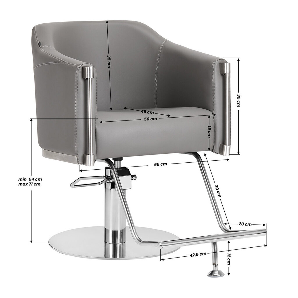 Friziera krēsls Gabbiano Burgos, pelēks cena un informācija | Mēbeles skaistumkopšanas saloniem | 220.lv