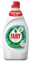 Trauku mazgāšanas līdzeklis Fairy Clean&Fresh, 430ml, piparmētru aromāts cena un informācija | Trauku mazgāšanas līdzekļi | 220.lv