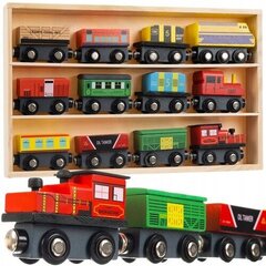 Koka vilcienu komplekts ar plauktu cena un informācija | Rotaļlietas zēniem | 220.lv
