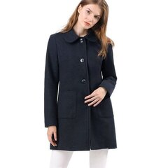 Женское пальто весна-осень Allegra K, темно-синее цена и информация | Женские пальто | 220.lv