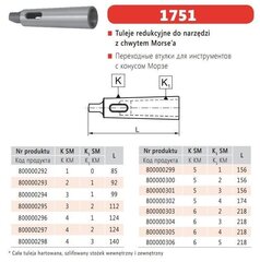 ПЕРЕХОДНАЯ ВТУЛКА BISON-BIAL С КОНУСОМ МОРЗЕ от MS5 до MS4, СТИЛЬ 1751 цена и информация | Механические инструменты | 220.lv