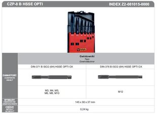 Mašīnas krānu m3-m12 fanāru komplekts czp-8 b hsse opti m3-m12 cena un informācija | Rokas instrumenti | 220.lv