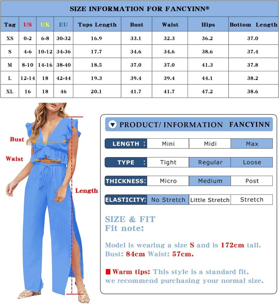 Atpūtas komplekts sievietēm Fancyinn, zils cena un informācija | Sieviešu kostīmi | 220.lv