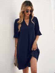 Женское платье-рубашка с рюшами Generic, синее цена и информация | Платья | 220.lv