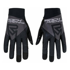 Вело перчатки Rock Machine Race FF, черные/серые, S цена и информация | Одежда для велосипедистов | 220.lv