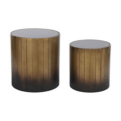 Divu galdu komplekts DKD Home Decor 51 x 51 x 55 cm, melns/zelts cena un informācija | Žurnālgaldiņi | 220.lv