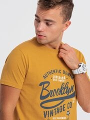 T-krekls vīriešiem Ombre Clothing 124248-7, dzeltens cena un informācija | Vīriešu T-krekli | 220.lv