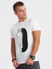 T-krekls vīriešiem Ombre Clothing 124249-7, balts cena un informācija | Vīriešu T-krekli | 220.lv