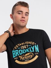 T-krekls vīriešiem Ombre Clothing 124255-7, melns cena un informācija | Vīriešu T-krekli | 220.lv
