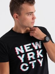 T-krekls vīriešiem Ombre Clothing 124268-7, melns cena un informācija | Vīriešu T-krekli | 220.lv
