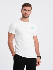 мужская футболка из хлопка контрастной пряжи - белая v5 om-tsct-0151 124341-7 цена и информация | Мужские футболки | 220.lv
