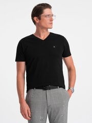 T-krekls vīriešiem Ombre Clothing 124565-7, melns cena un informācija | Vīriešu T-krekli | 220.lv