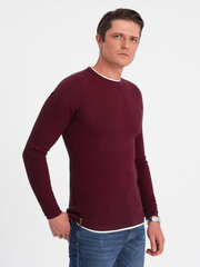 Мужской хлопковый свитер с круглым вырезом — коричневый v8 om-swsw-0103 124231-7 цена и информация | Мужские свитера | 220.lv