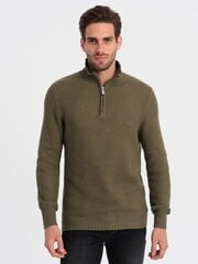 мужской вязаный свитер с распростертым воротником - оливковый v6 om-swzs-0105 124393-7 цена и информация | Мужские свитера | 220.lv