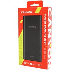 Canyon PB-2001 20000 mAh цена и информация | Зарядные устройства Power bank | 220.lv