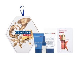 Kosmētikas komplekts Clarins Men Essentials vīriešiem: sejas želeja 30 ml + sejas serums 0,9 ml + sejas krēms 12 ml + sejas eļļa 3 ml cena un informācija | Skūšanās piederumi, kosmētika | 220.lv